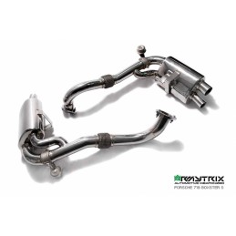 Catback Armytrix en acier inoxydable avec valves, sorties argents chromés pour Porsche 718 Boxster/Boxster S