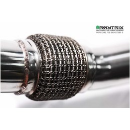Catback Armytrix en acier inoxydable avec valves, sorties argents chromés pour Porsche 718 Boxster/Boxster S
