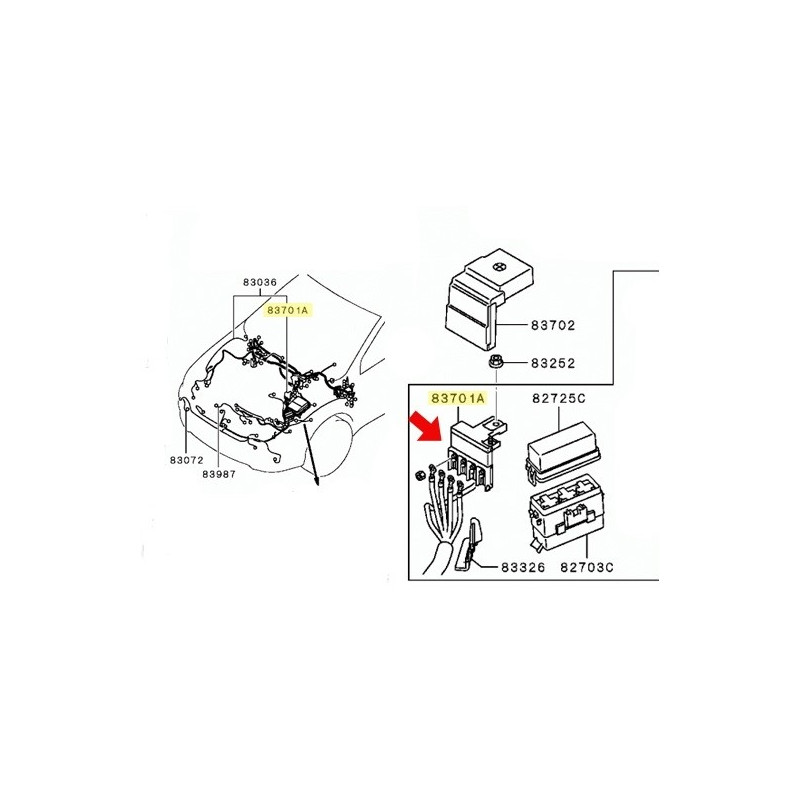 Boite à fusible oem Mitsubishi Evo X GL Racing Shop