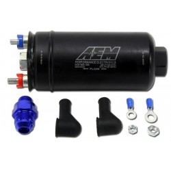 Pompe à essence AEM 400lph In-Line 044 style, raccord dash