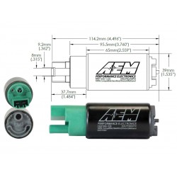 Pompe à essence AEM E85 340Lh 65mm 