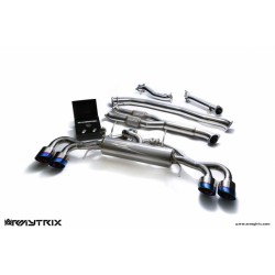 Catback Armytrix en acier inoxydable avec valves et sorties bleues pour GTR R35