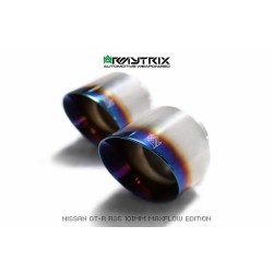 Catback Armytrix en acier inoxydable avec valves et sorties bleues pour GTR R35