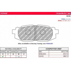 Plaquettes arrière Ferodo DS2500 GT86/BRZ