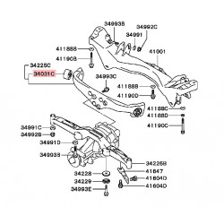Silentbloc de traverse du differentiel arrière Powerflex Lancer Evo 4 à 9 (GSR & RS)