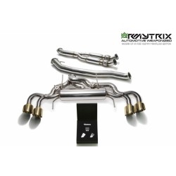 Catback Armytrix en acier inoxydable avec valves et sorties or en acier inoxydable pour GTR R35