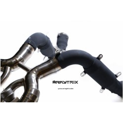 Catback Armytrix en titane avec valves, sorties noires mates en titane pour McLaren 650S