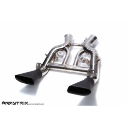 Catback Armytrix en titane avec valves, sorties noires mates en titane pour McLaren 650S