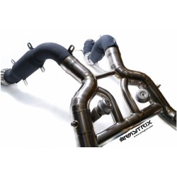 Catback Armytrix en titane avec valves, sorties noires mates en titane pour McLaren MP4-12C