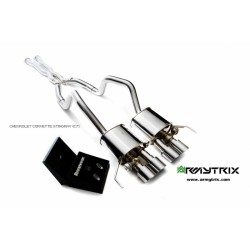 Catback Armytrix en acier inoxydable avec valves, sorties argent chromés en acier inoxydable pour Chevrolet CORVETTE (C7)