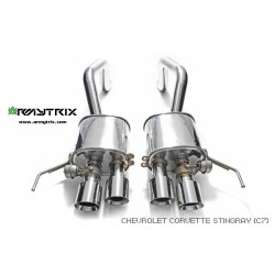 Catback Armytrix en acier inoxydable avec valves, sorties noires mates en acier inoxydable pour Chevrolet CORVETTE (C7)