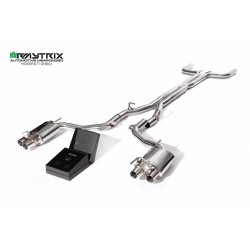 Catback Armytrix en acier inoxydable avec valves, sorties argent chromés en acier inoxydable pour Maserati GHIBLI SQ4