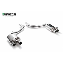 Catback Armytrix en acier inoxydable avec valves, sorties argent chromés en acier inoxydable pour Maserati GHIBLI SQ4