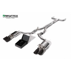 Catback Armytrix en acier inoxydable avec valves, sorties noires mates en acier inoxydable pour Maserati GHIBLI S