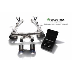 Catback Armytrix en titane avec valves, double sorties bleues en titane pour Ferrari 458