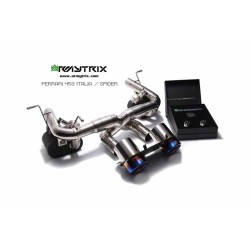 Catback Armytrix en titane avec valves, double sorties bleues en titane pour Ferrari 458