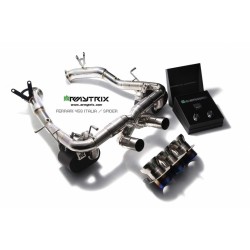 Catback Armytrix en titane avec valves, triple sorties noires mates en titane pour Ferrari 458 