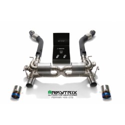 Catback Armytrix en titane avec valves, double sorties bleues en titane pour Ferrari 488