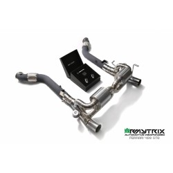 Catback Armytrix en titane avec valves, sorties noires mates en titane pour Ferrari 488