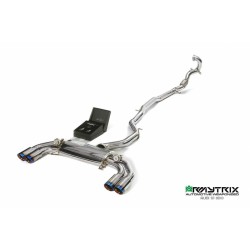 Catback Armytrix en acier inoxydable avec valves, sorties bleues pour Audi S1 (8X) Hatchback/Sportback