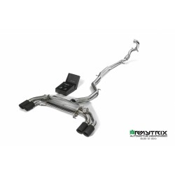 Catback Armytrix en acier inoxydable avec valves, sorties noires mates pour Audi S1 (8X) Hatchback/Sportback