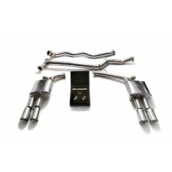 Catback Armytrix en acier inoxydable avec valves, sorties argent chromés en acier inoxydable pour Audi A4 Avant B8