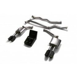 Catback Armytrix en acier inoxydable avec valves, sorties noires mates en acier inoxydable pour Audi A4 Avant B8