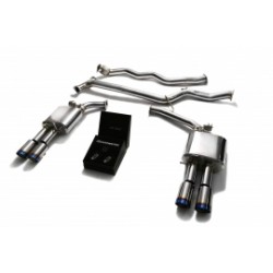 Catback Armytrix en acier inoxydable avec valves, sorties bleues en acier inoxydable pour Audi A4 Avant B8