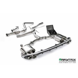 Catback Armytrix en acier inoxydable avec valves, sorties argent chromés en acier inoxydable pour Audi A4 Avant B9 