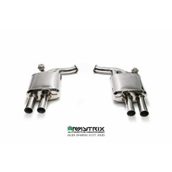 Catback Armytrix en acier inoxydable avec valves, sorties argent chromés en acier inoxydable pour Audi A4 Avant B9 