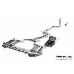 Catback Armytrix en acier inoxydable avec valves, sorties bleues en acier inoxydable pour Audi A4 Avant B9 