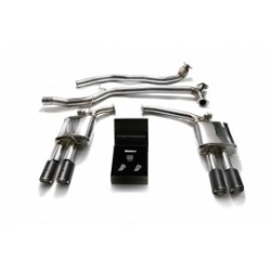 Catback Armytrix en acier inoxydable avec valves, sorties carbone en acier inoxydable pour Audi A5 B8 1.8/2.0 TFSI 