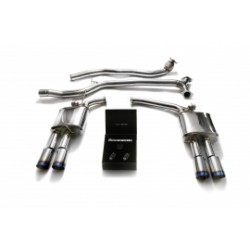 Catback Armytrix en acier inoxydable avec valves, sorties bleues en acier inoxydable pour Audi A5 B8 1.8/2.0 TFSI 