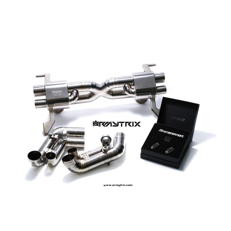 Catback Armytrix en titane avec valves, sorties carbone pour Audi R8 MK1 V10 5.2 FSI (2009-2012)