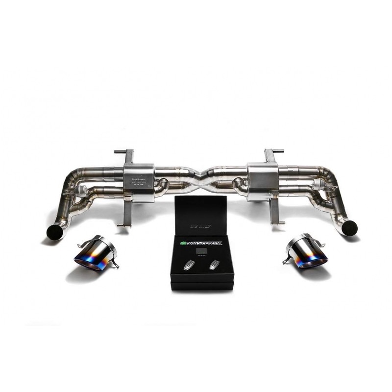 Catback Armytrix en titane avec valves, sorties bleues pour Audi R8 MK1 Facelift V10 5.2 FSI (2009-2012)