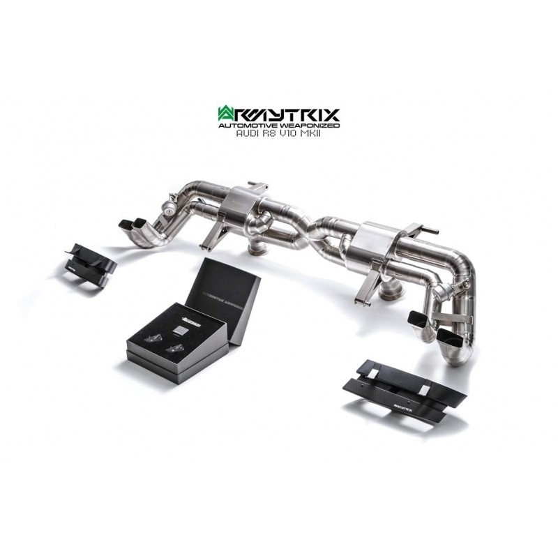 Catback Armytrix en titane avec valves, sorties carbone pour Audi R8 (4S) MK2 V10 5.2 FSI (2016-)