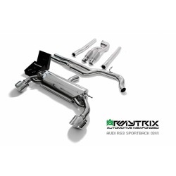 Catback Armytrix en acier inoxydable avec valves, sorties argent chromés pour Audi RS3 (8V) Sportback 