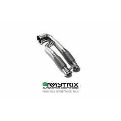 Catback Armytrix en acier inoxydable avec valves, sorties argent chromés pour Audi RS3 (8V) Sportback 