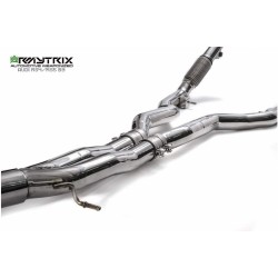 Catback Armytrix en acier inoxydable avec valves, sorties bleues pour Audi RS4 Avant (B9) 2.9 V6 Turbo