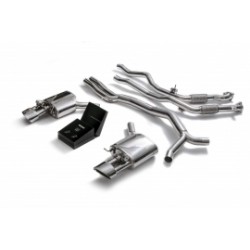 Catback Armytrix en acier inoxydable avec valves, sorties argent chromés pour Audi RS4 Avant (B9) 2.9 V6 Turbo