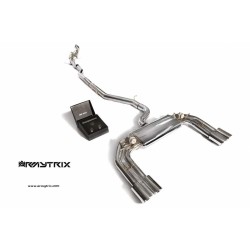 Catback Armytrix en acier inoxydable avec valves, sorties argent chromés pour Audi S3 8V Sportback