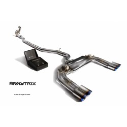 Catback Armytrix en acier inoxydable avec valves, sorties bleues pour Audi S3 8V Sportback