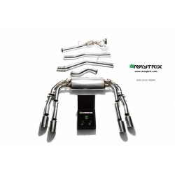 Catback Armytrix en acier inoxydable avec valves, sorties argent chromés pour Audi S3 8V Sedan