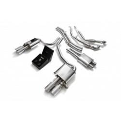 Catback Armytrix en acier inoxydable avec valves, sorties argent chromés pour Audi S4 B8 Sedan/Avant