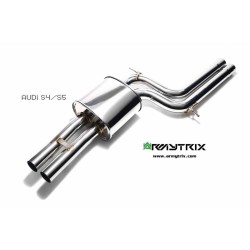 Catback Armytrix en acier inoxydable avec valves, sorties argent chromés pour Audi S4 B8 Sedan/Avant