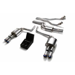 Catback Armytrix en acier inoxydable avec valves, sorties bleues pour Audi S4 B8 Sedan/Avant