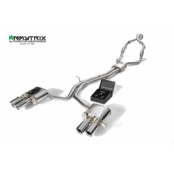 Catback Armytrix en acier inoxydable avec valves, sorties argent chromés pour Audi S4 B9 Sedan