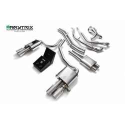 Catback Armytrix en acier inoxydable avec valves, sorties argent chromés pour Audi S4 B9 Sedan