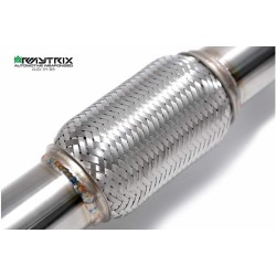 Catback Armytrix en acier inoxydable avec valves, sorties argent chromés pour Audi S4 B9 Sedan