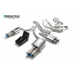 Catback Armytrix en acier inoxydable avec valves, sorties bleues pour Audi S4 B9 Sedan